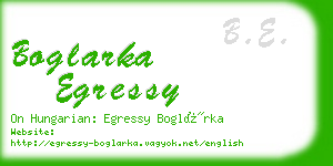 boglarka egressy business card